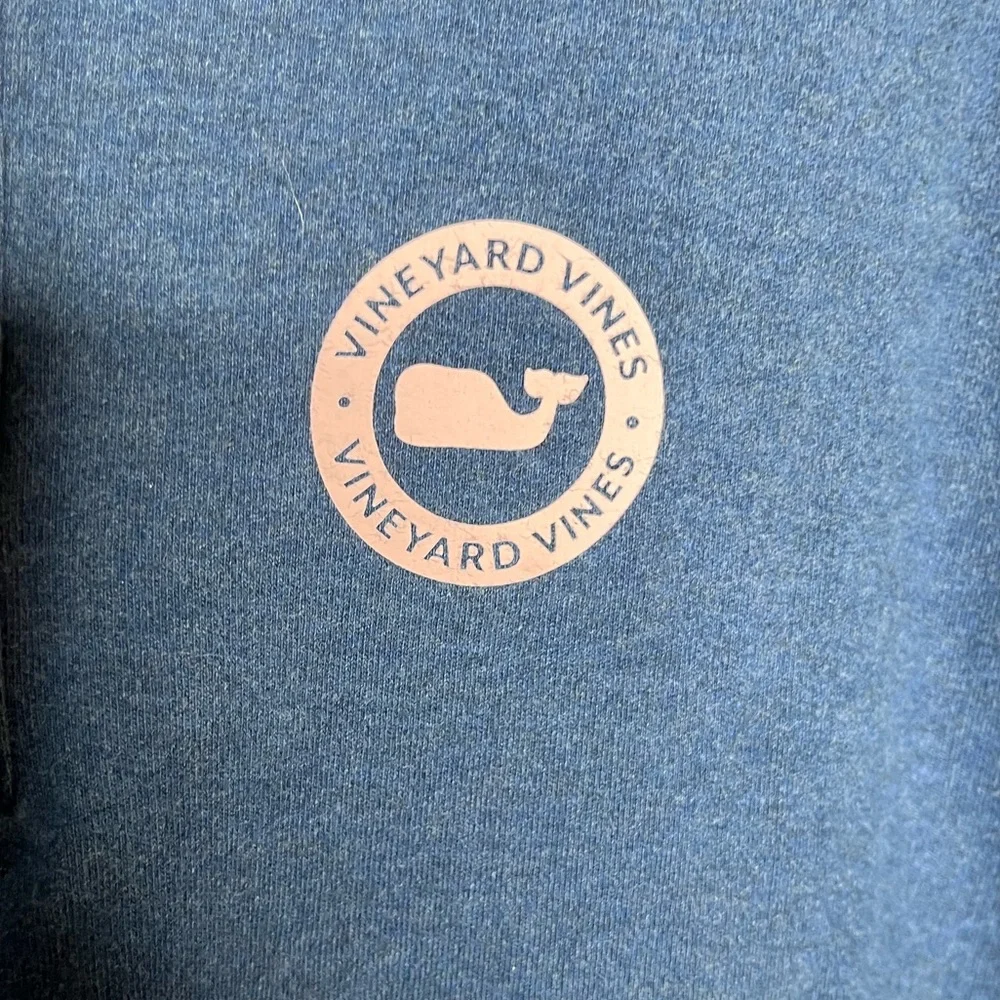 Vineyard Vines Blue 1/4 Snap Pullover with Pink Logo Size XL - Picture 3 of 6